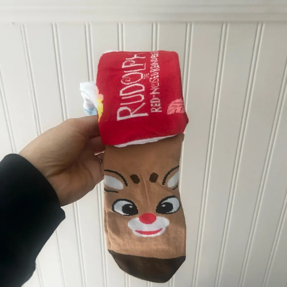 ⭐️ NEW Rudolph 3 Pack Christmas Kids Socks
